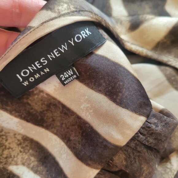 Jones New York Woman Zebra Print Blouse 24W - Picture 4 of 4